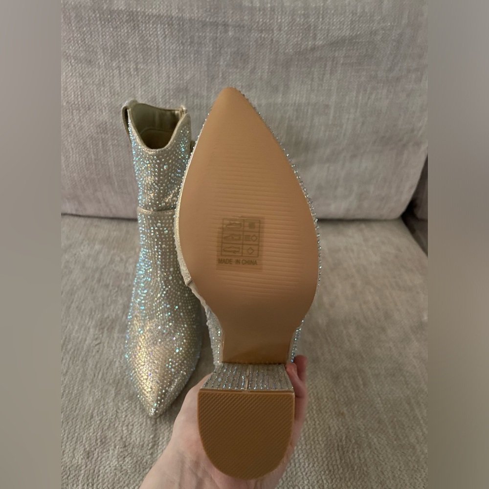 Sparkling Rhinestone Ankle Booties - Picture 5 of 5